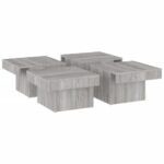 vidaXL Konferenčný stolík sivý sonoma 90x90x28 cm spracované drevo – Obrázok 4