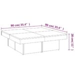 vidaXL Konferenčný stolík sivý sonoma 90x90x28 cm spracované drevo – Obrázok 8