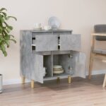 vidaXL Komoda betónovo sivá 60x35x70 cm spracované drevo – Obrázok 3
