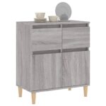 vidaXL Komoda sivý dub sonoma 60x35x70 cm spracované drevo – Obrázok 4