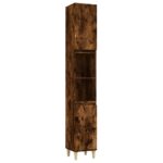 vidaXL Kúpeľňová skrinka dymový dub 30x30x190 cm spracované drevo – Obrázok 2
