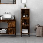vidaXL Kúpeľňová skrinka dymový dub 30x30x100 cm kompozitné drevo – Obrázok 3