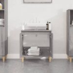 vidaXL Umývadlová skrinka sivý dub sonoma 58x33x60 cm kompozitné drevo – Obrázok 3