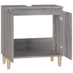 vidaXL Umývadlová skrinka sivý dub sonoma 58x33x60 cm kompozitné drevo – Obrázok 7