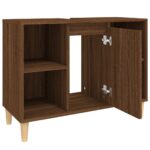 vidaXL Umývadlová skrinka hnedý dub 80x33x60 cm kompozitné drevo – Obrázok 7