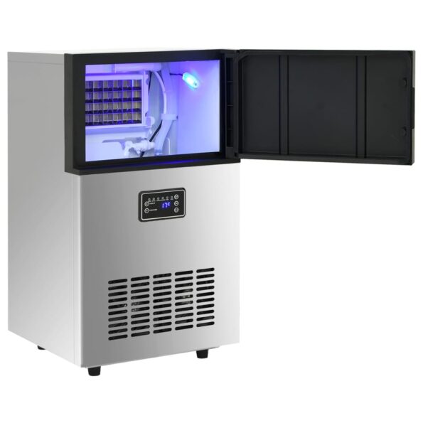 vidaXL Výrobník ľadových kociek strieborný 45 kg / 24 h – Obrázok 4