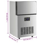 vidaXL Výrobník ľadových kociek strieborný 45 kg / 24 h – Obrázok 10