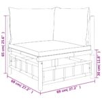 vidaXL 5-dielna záhradná sedacia súprava tmavosivé vankúše bambus – Obrázok 7