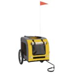 vidaXL Cyklovozík pre zvieratá, žtlo sivý, oxfordská látka, železo – Obrázok 3