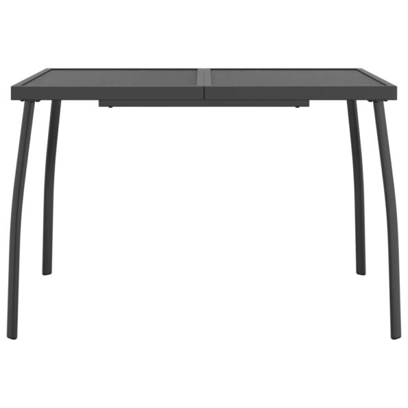vidaXL Záhradný stôl antracitový 110x80x72 cm oceľová sieťovina – Obrázok 3
