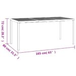 vidaXL Záhradný stôl antracitový 165x80x72 cm oceľ – Obrázok 7
