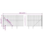 vidaXL Drôtený plot s kotviacimi hrotmi zelený 1,6x25 m – Obrázok 5