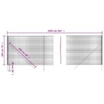 vidaXL Drôtený plot antracitový 2x25 m pozinkovaná oceľ – Obrázok 5