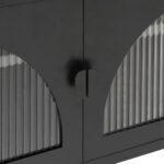 vidaXL TV Skrinka čierna 105x35x50 cm sklo a oceľ – Obrázok 9