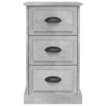 vidaXL Nočný stolík betónovo sivý 39x39x67 cm kompozitné drevo – Obrázok 7