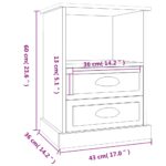 vidaXL Nočné stolíky 2 ks dymový dub 43x36x60 cm – Obrázok 11