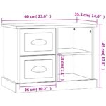 vidaXL Nočný stolík betónovo-sivý 60x35,5x45 cm – Obrázok 10