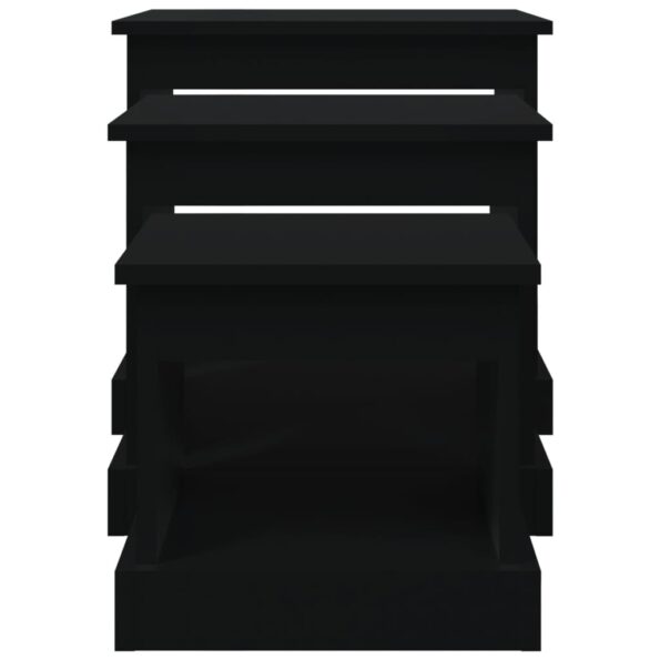 vidaXL Zasúvacie stolíky 3 ks čierne spracované drevo – Obrázok 6