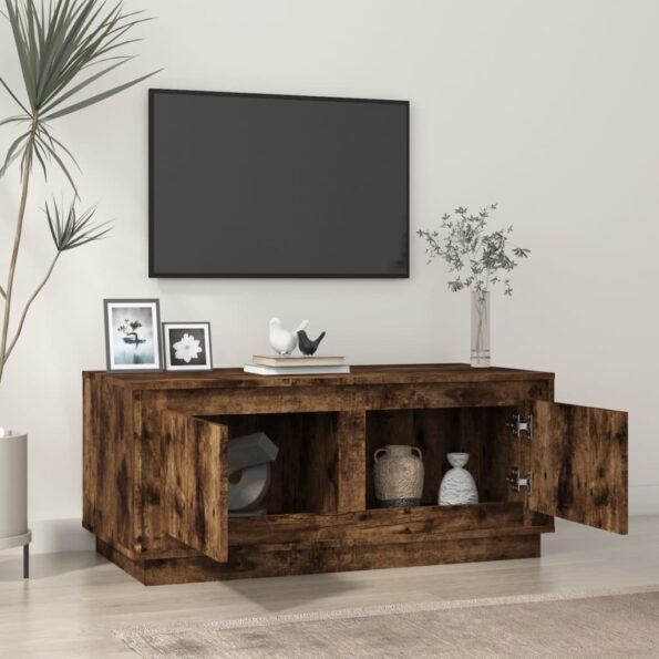 vidaXL Konferenčný stolík dymový dub 102x50x44 cm spracované drevo – Obrázok 3