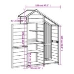 vidaXL Záhradný dom na náradie hnedý 120x53,5x170 cm masívna borovica – Obrázok 8