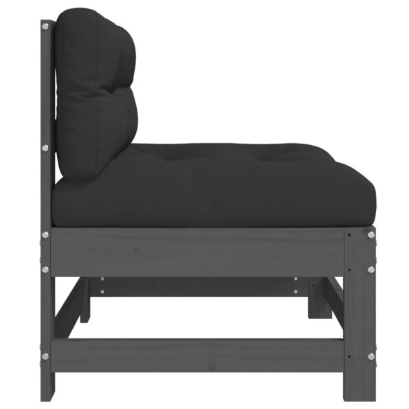 vidaXL Stredové pohovky s vankúšmi 2 ks sivé borovicový masív – Obrázok 6