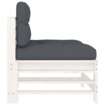 vidaXL Rohové pohovky s vankúšmi 2 ks biele borovicový masív – Obrázok 6