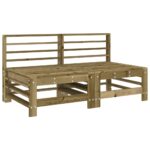 vidaXL Stredové pohovky s vankúšmi 2 ks impregnovaná borovica – Obrázok 3