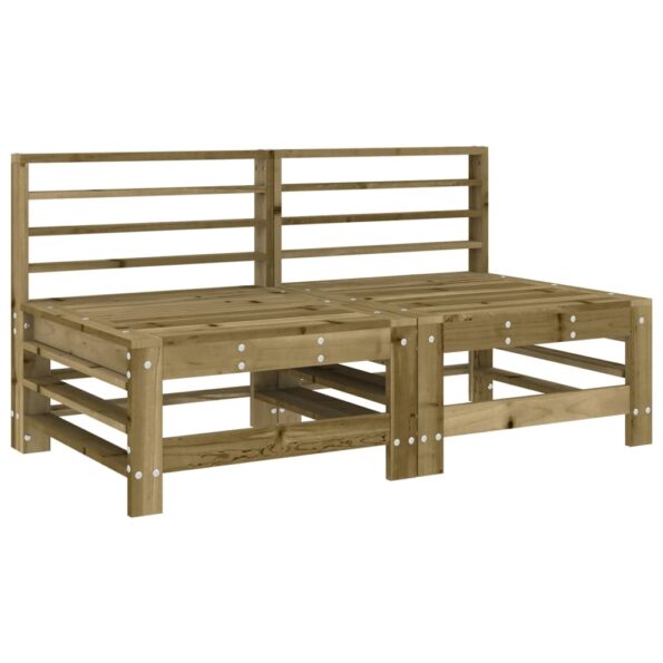 vidaXL Stredové pohovky s vankúšmi 2 ks impregnovaná borovica – Obrázok 3