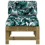 vidaXL Stredové pohovky s vankúšmi 2 ks impregnovaná borovica – Obrázok 5