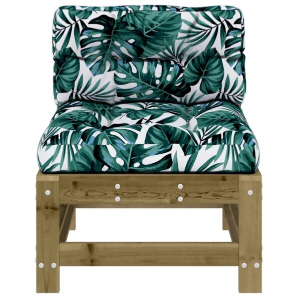 vidaXL Stredové pohovky s vankúšmi 2 ks impregnovaná borovica – Obrázok 5