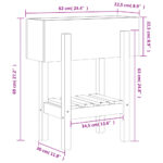 vidaXL Záhradný kvetináč, biely 62x30x69 cm, borovicový masív – Obrázok 9