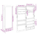 vidaXL Zrkadlová skrinka na šperky s LED svetlami nástenná čierna – Obrázok 12