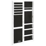 vidaXL Zrkadlová skrinka na šperky s LED svetlami nástenná biela – Obrázok 8