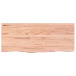 vidaXL Nástenná polica svetlohnedá 100x40x6 cm ošetrený dubový masív – Obrázok 2