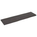 vidaXL Stolová doska tmavohnedá 180x50x(2-6)cm ošetrený masív hrany – Obrázok 2