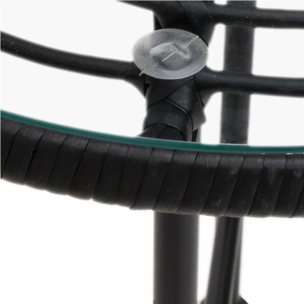 vidaXL 3-dielna záhradná jedálenská súprava čierna polyratan – Obrázok 10