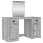 vidaXL Toaletný stolík so zrkadlom sivý dub sonoma 130x50x132,5 cm – Obrázok 2