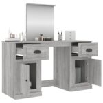vidaXL Toaletný stolík so zrkadlom sivý dub sonoma 130x50x132,5 cm – Obrázok 5