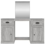 vidaXL Toaletný stolík so zrkadlom sivý dub sonoma 130x50x132,5 cm – Obrázok 6