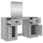 vidaXL Toaletný stolík so zrkadlom sivý dub sonoma 130x50x132,5 cm – Obrázok 8