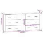 vidaXL Komody 2 ks dymový dub spracované drevo – Obrázok 9