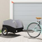 vidaXL Vozík za bicykel, čierno sivý 45 kg, železo