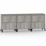 vidaXL Komody 3 ks sivý dub sonoma 60x35x70 cm kompozitné drevo – Obrázok 2