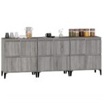 vidaXL Komody 3 ks sivý dub sonoma 60x35x70 cm kompozitné drevo – Obrázok 4
