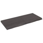 vidaXL Kúpeľňová doska tmavohnedá 140x60x(2-6) cm ošetrený masív – Obrázok 2
