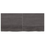 vidaXL Kúpeľňová doska tmavohnedá 140x60x(2-6) cm ošetrený masív – Obrázok 3