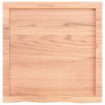 vidaXL Stolová doska bledohnedá 60x60x6 cm ošetrený dubový masív – Obrázok 6