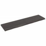 vidaXL Stolová doska tmavohnedá 200x50x(2-6) cm ošetrený dubový masív – Obrázok 2