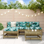 vidaXL 5-dielna záhradná súprava s podložkami, impregnovaná borovica