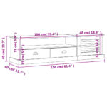 vidaXL TV skrinka VIGO sivá 156x40x40 cm masívna borovica – Obrázok 9